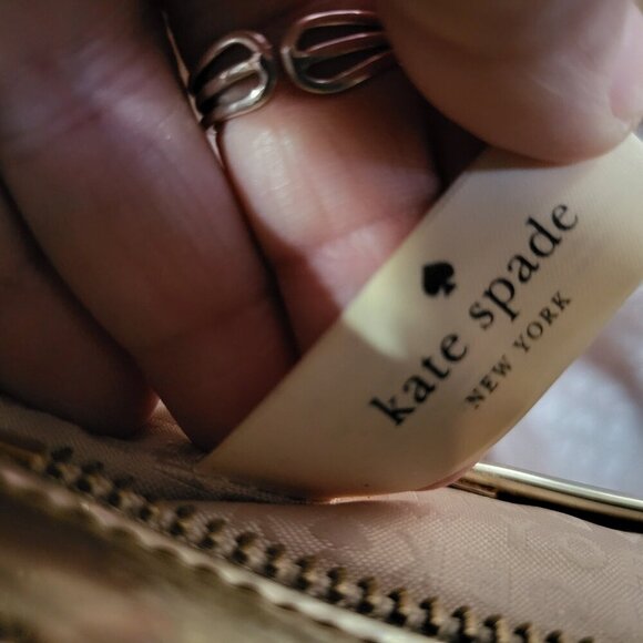 KATE SPADE GOLD METALLIC TOTE BAG - Picture 6 of 13